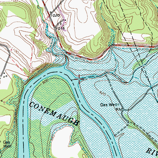 Topographic Map of Aultmans Run, PA