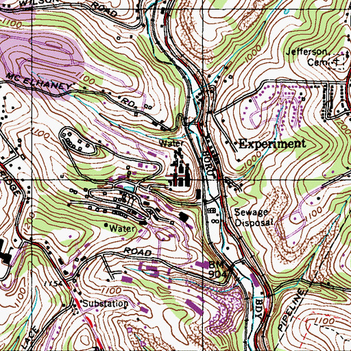 Topographic Map of United States Bureau of Mines Experimental Station, PA