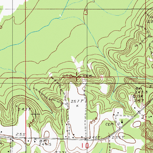 Topographic Map of Lake Cemetery, AL