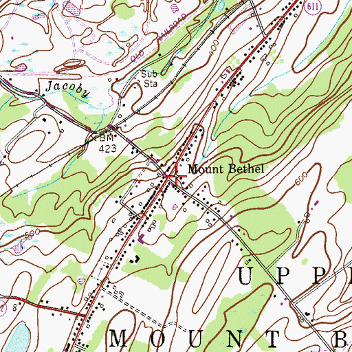 Topographic Map of Mount Bethel, PA