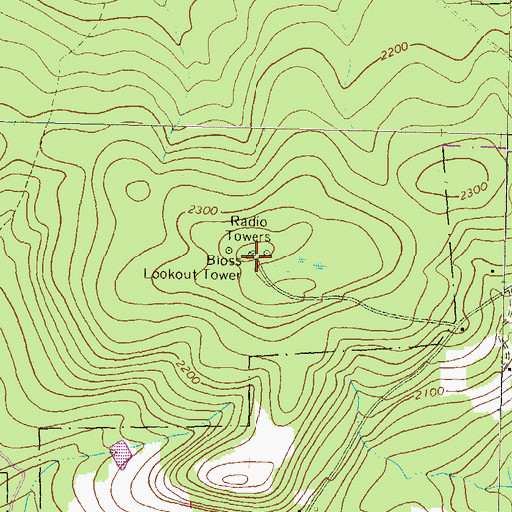 Topographic Map of Bloss Lookout Tower, PA