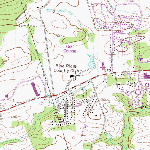 Topographic Map of Blue Ridge Country Club, PA