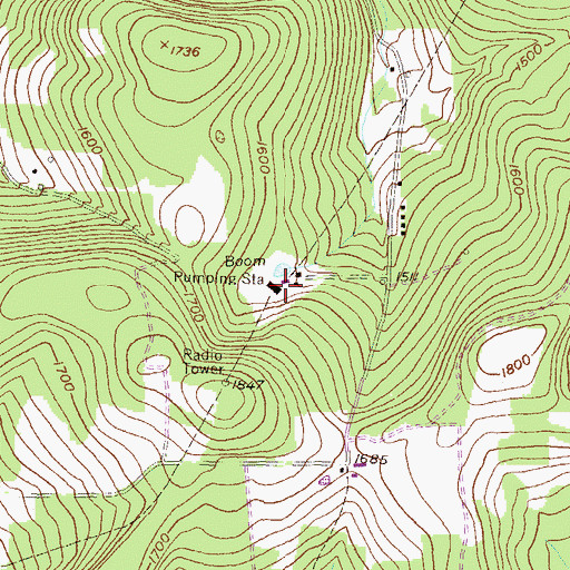 Topographic Map of Boom Pumping Station, PA
