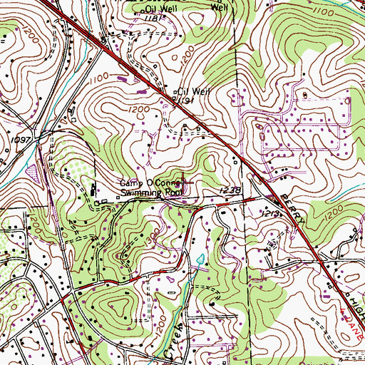 Topographic Map of Camp O'Connell Swimming Pool, PA