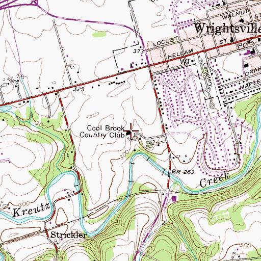 Topographic Map of Coal Brook Country Club, PA