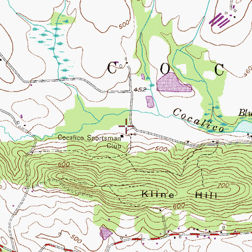 Topographic Map of Cocalico Sportsman Club, PA