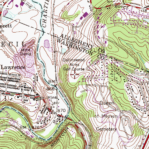 Topographic Map of Collinswood Acres Golf Course, PA