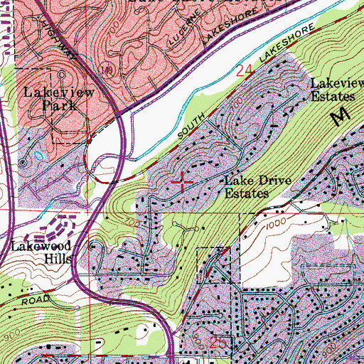 Topographic Map of Lake Drive Estates, AL