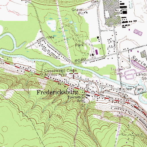 Topographic Map of Cussewago Creek Access Area, PA