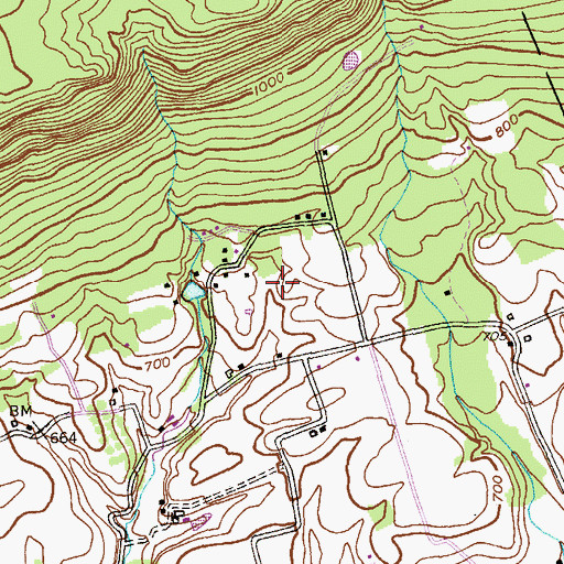Topographic Map of Eagle View Springs Golf Course, PA