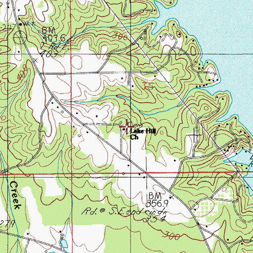 Topographic Map of Lake Hill Church, AL