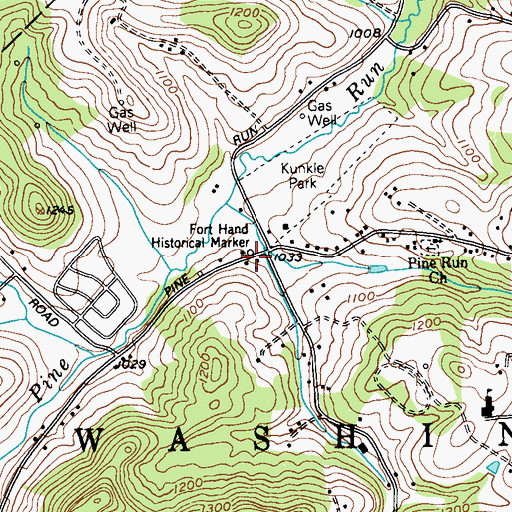 Topographic Map of Fort Hand Historical Marker, PA