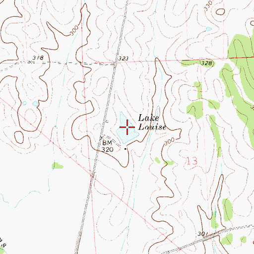 Topographic Map of Lake Louise, AL