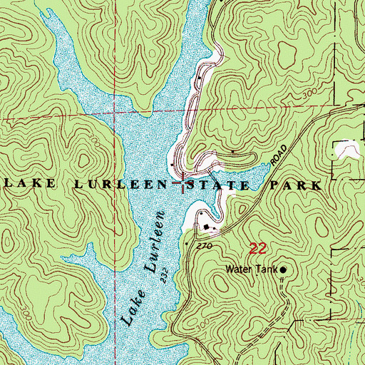 Topographic Map of Lake Lurleen State Park, AL