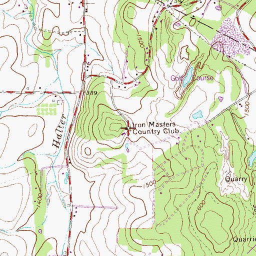 Topographic Map of Iron Masters Country Club, PA
