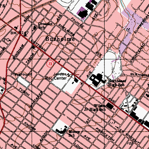 Topographic Map of Jordan Recreation Center, PA