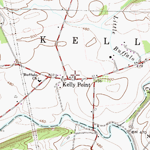 Topographic Map of Kelly Point, PA