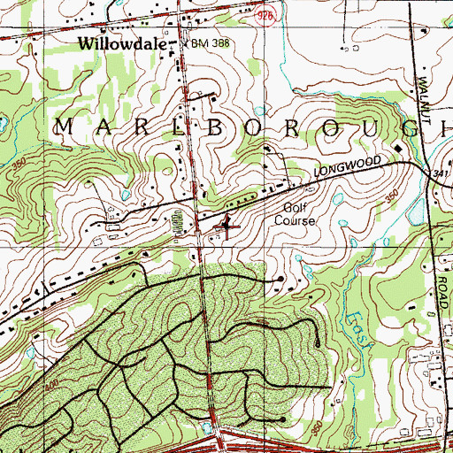 Topographic Map of Kennett Square Country Club, PA