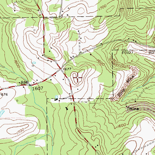 Topographic Map of Mahaffey Racetrack, PA