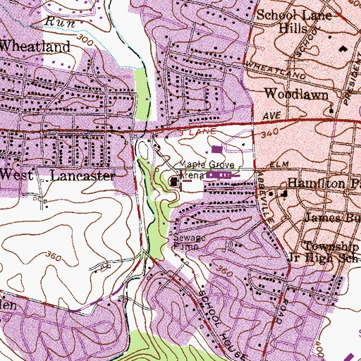 Topographic Map of Maple Grove Arena, PA