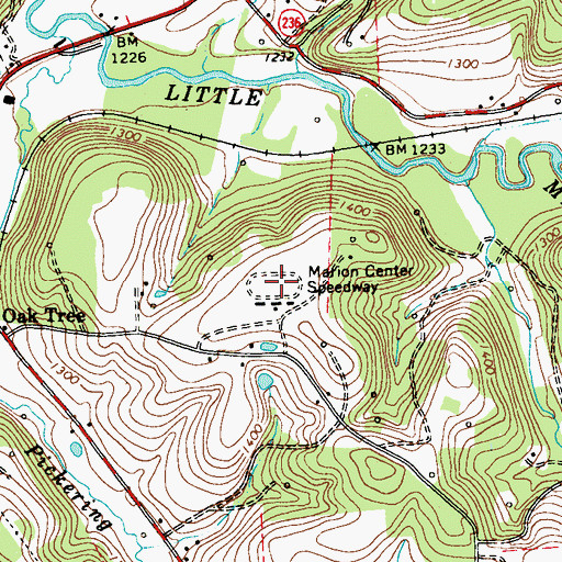 Topographic Map of Marion Center Speedway, PA