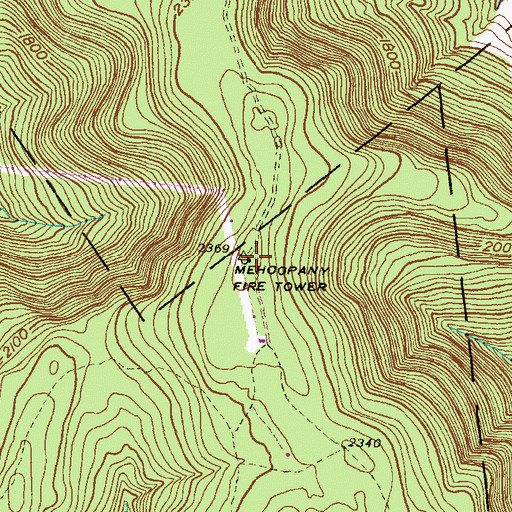 Topographic Map of Mehoopany Fire Tower, PA