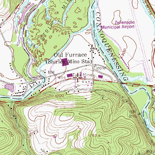 Topographic Map of Old Furnace, PA