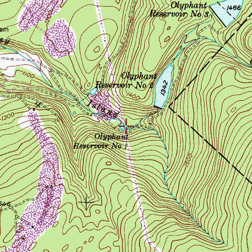 Topographic Map of Olyphant Reservoir Number 1, PA