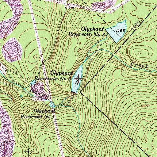 Topographic Map of Olyphant Reservoir Number 2, PA