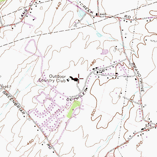 Topographic Map of Outdoor Country Club of York, PA