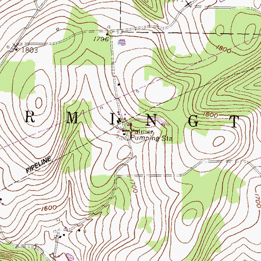 Topographic Map of Palmer Pumping Station, PA