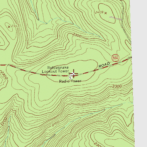 Topographic Map of Rattlesnake Lookout Tower, PA