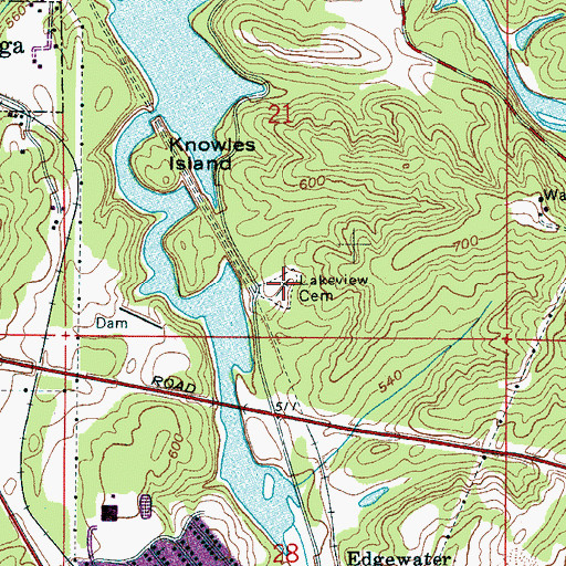 Topographic Map of Lakeview Cemetery, AL
