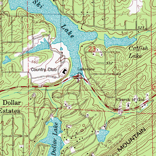 Topographic Map of Lakeview Baptist Church, AL