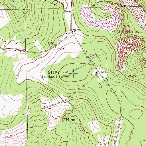 Topographic Map of Statler Hill Lookout Tower, PA