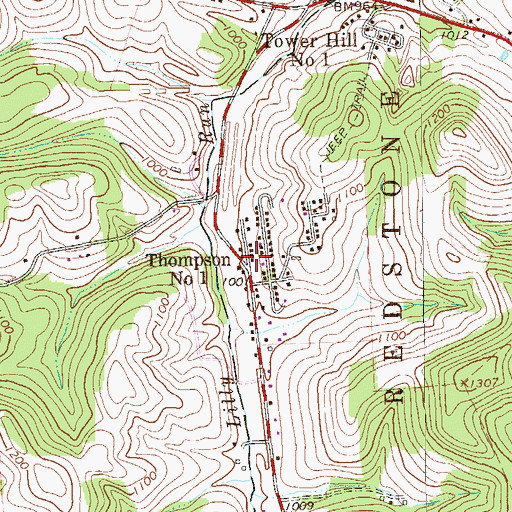 Topographic Map of Thompson Number 1, PA