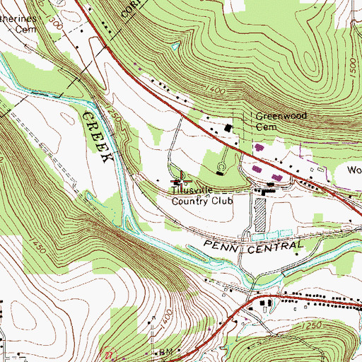 Topographic Map of Titusville Country Club, PA