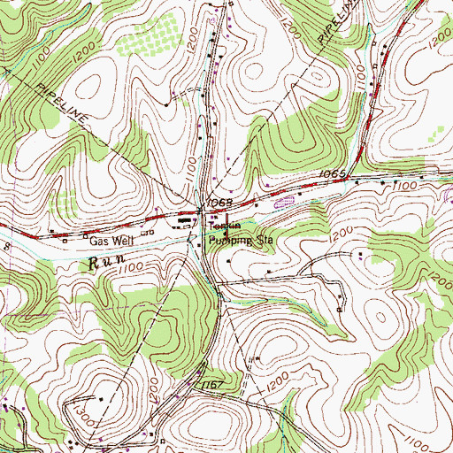 Topographic Map of Tonkin Pumping Station, PA