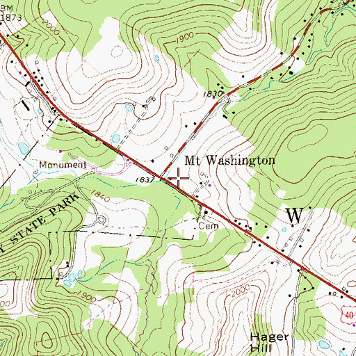 Topographic Map of Mount Washington, PA