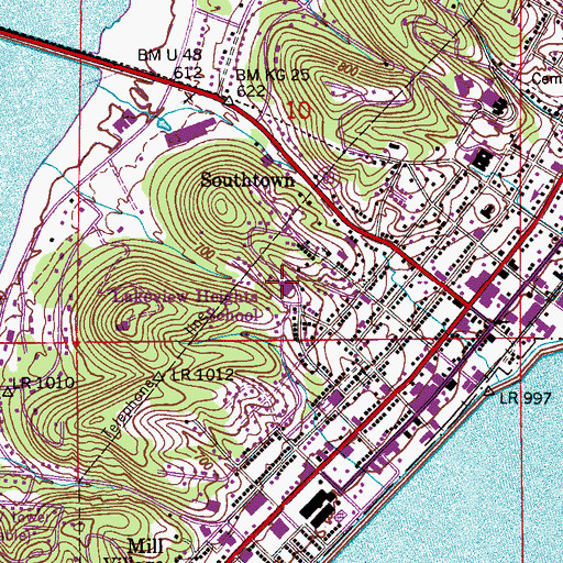 Topographic Map of Lakeview Heights School, AL