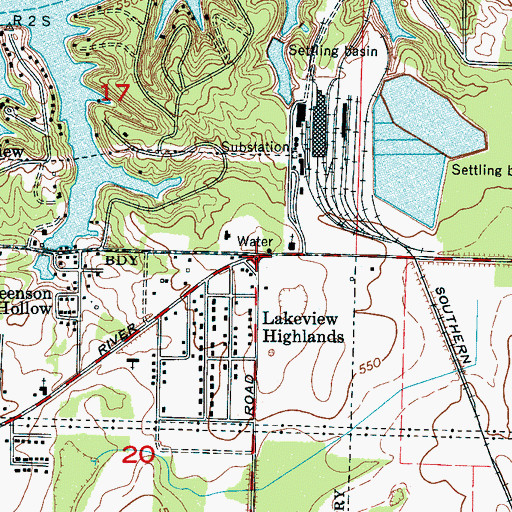 Topographic Map of Lakeview Highlands, AL