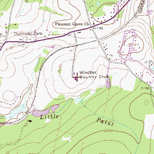 Topographic Map of Windber Country Club, PA