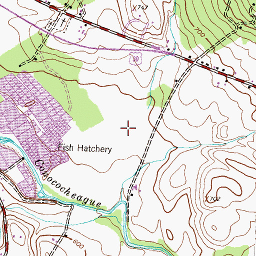 Topographic Map of Mount Parnell Fish Hatchery (historical), PA