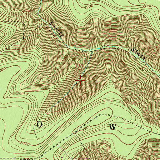 Topographic Map of Slide Hollow Trail, PA