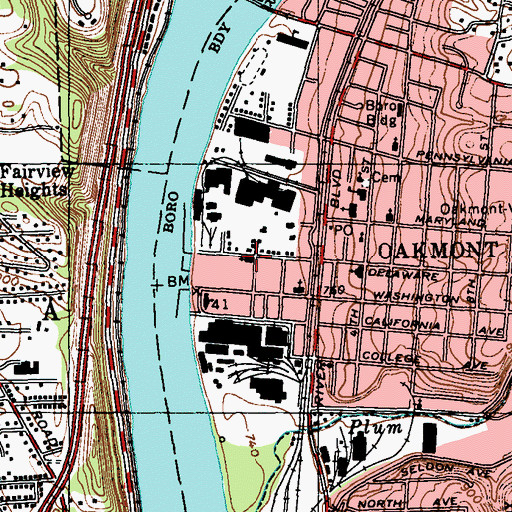 Topographic Map of Saint Paul Baptist Church, PA