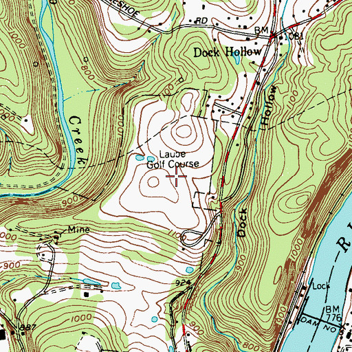 Topographic Map of Laube Golf Course, PA