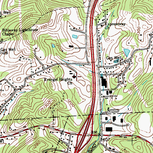 Topographic Map of Evangel Heights Assembly of God, PA
