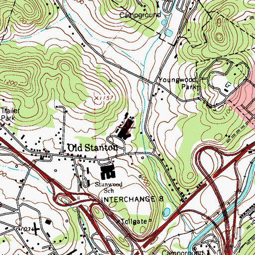 Topographic Map of Central Westmoreland Area Vocational-Technical School, PA