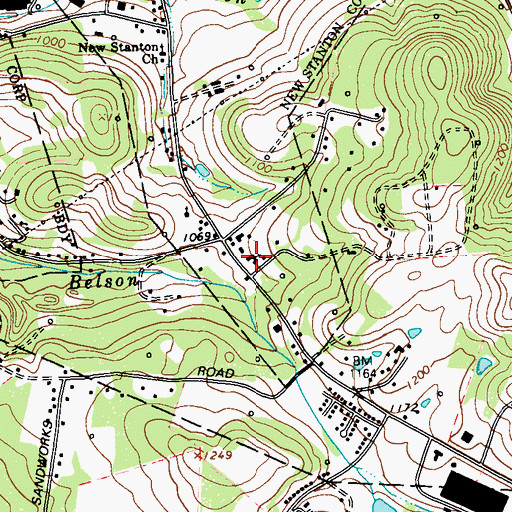 Topographic Map of Calvary Baptist Church, PA