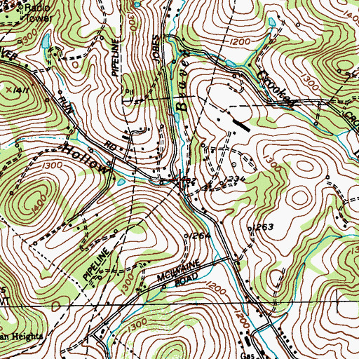 Topographic Map of Sleepy Hollow, PA